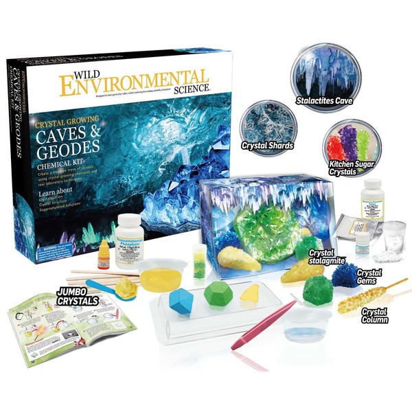 Wild! Science Wild Environmental Science - Crystal Growing Caves + Geodes Kit WES/95XL